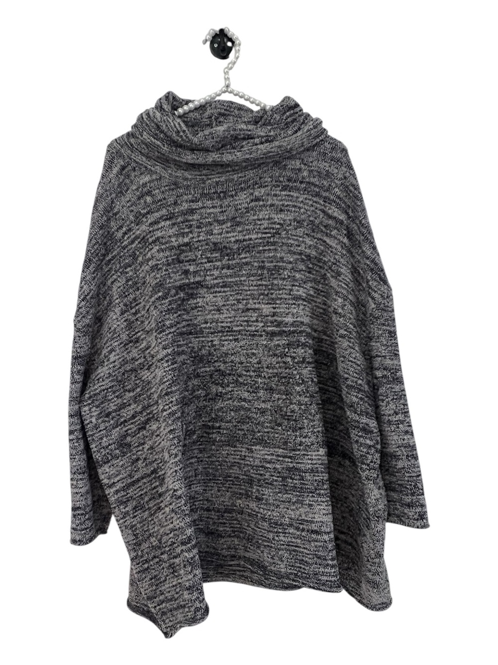 Barefoot Dreams Women's Gray Marled Cowl Neck Oversized One Size Comfy Sweater